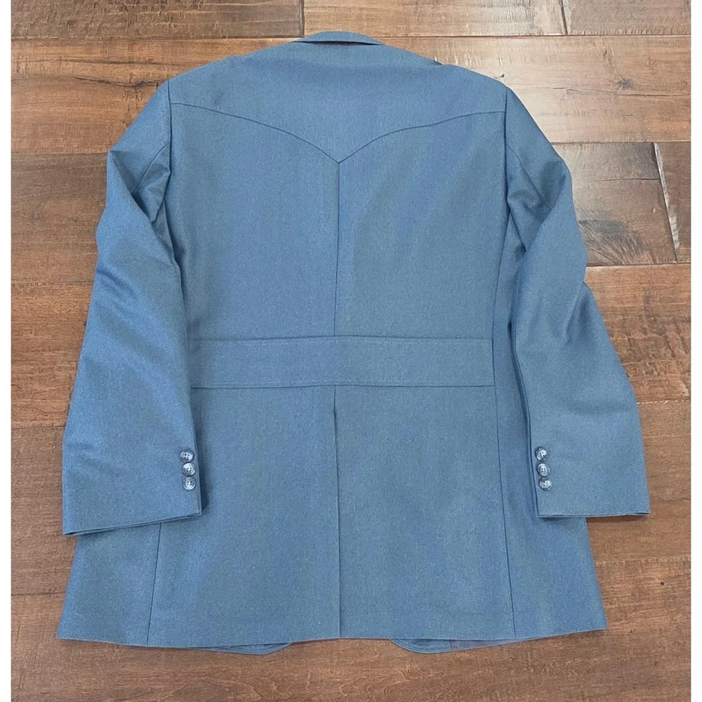 VTG RARE John H Daniel Co Western Ranch Suit Steel Blue 2 Piece Custom Tailored